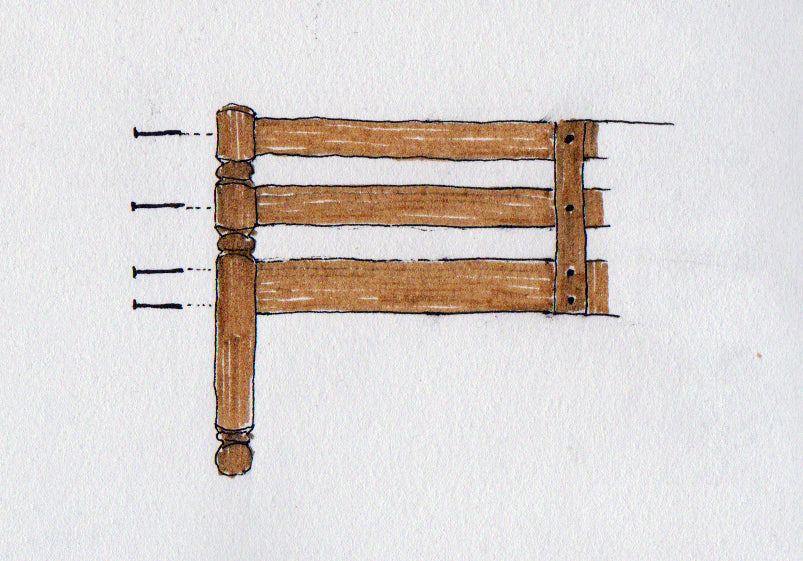 Assembly drawing of the Junio bunk bed highlighting screw placement points on the solid pine frame to ensure safe, durable, and easy construction of the eco friendly kids bunk bed.